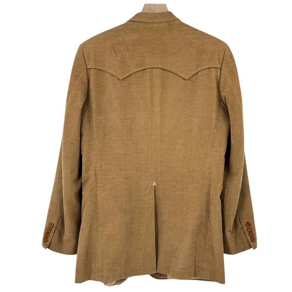 Vintage 70s Western Wear Corduroy Blazer Mustang by Haggar Made in USA Tan | 40 - Picture 6 of 9